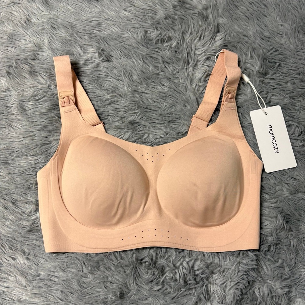 Momcozy Ultra Soft Nursing & Pumping Bra Beige pMaternity Womens Small NEW